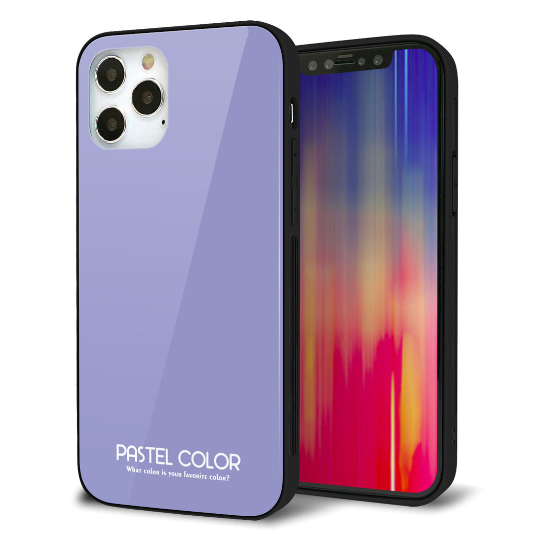 iPhone12 Pro 強化ガラス＆TPUスマホケース ガラプリ【KM900 パステルカラー(パステルブルー)】