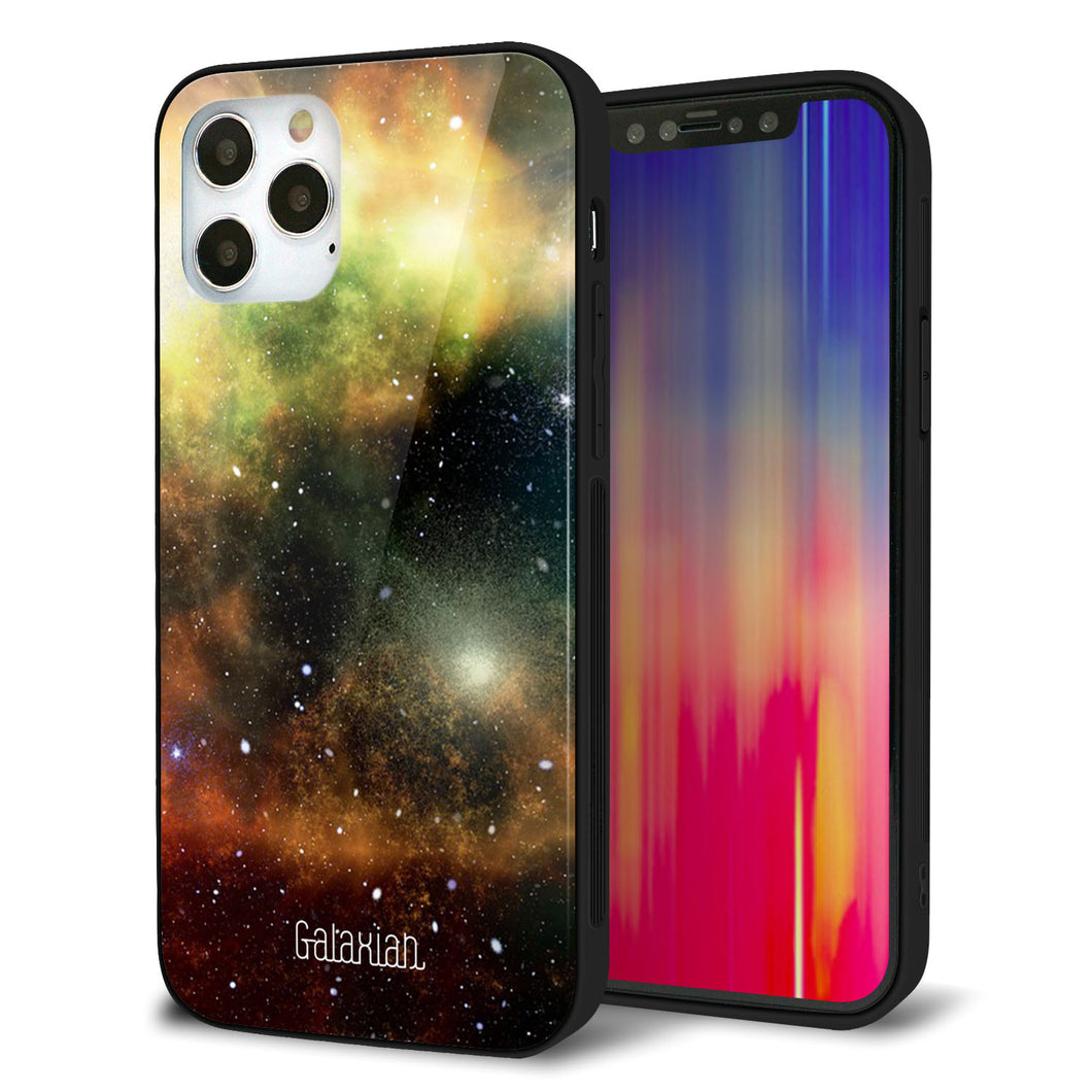 iPhone12 Pro 強化ガラス＆TPUスマホケース ガラプリ【KM926 Galaxias Yellow】