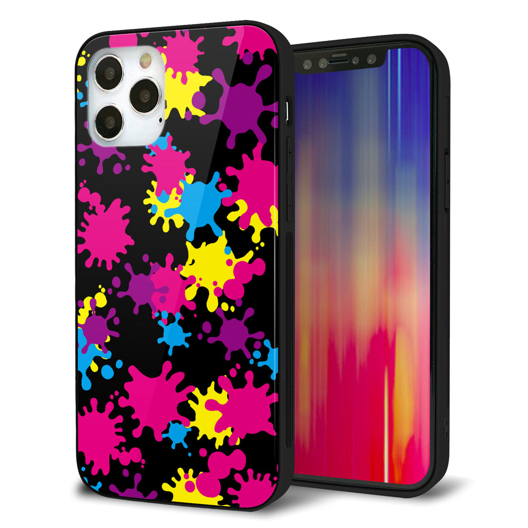iPhone12 Pro 強化ガラス＆TPUスマホケース ガラプリ【MA877 ペイントブラック】