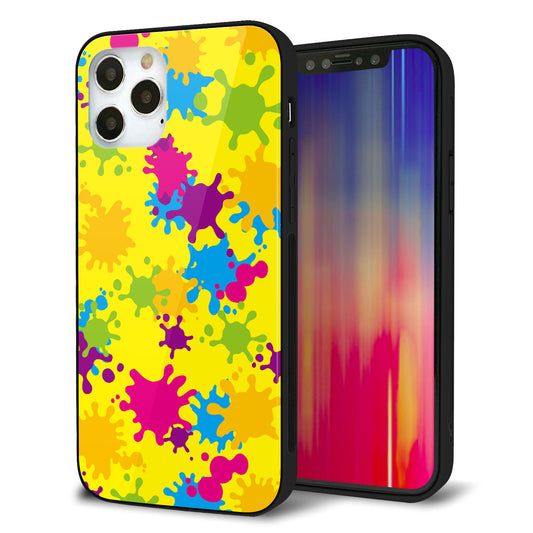 iPhone12 Pro 強化ガラス＆TPUスマホケース ガラプリ【MA879 ペイントイエロー】