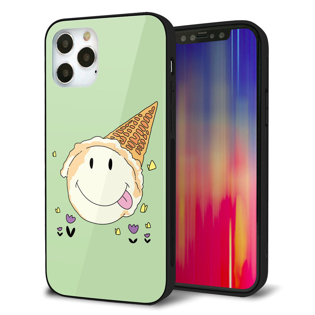 iPhone12 Pro 強化ガラス＆TPUスマホケース ガラプリ【MA902 アイスクリーム】
