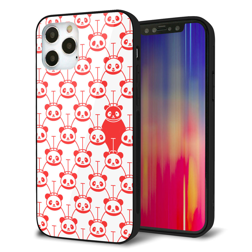 iPhone12 Pro 強化ガラス＆TPUスマホケース ガラプリ【MA913 パターン パンダ】