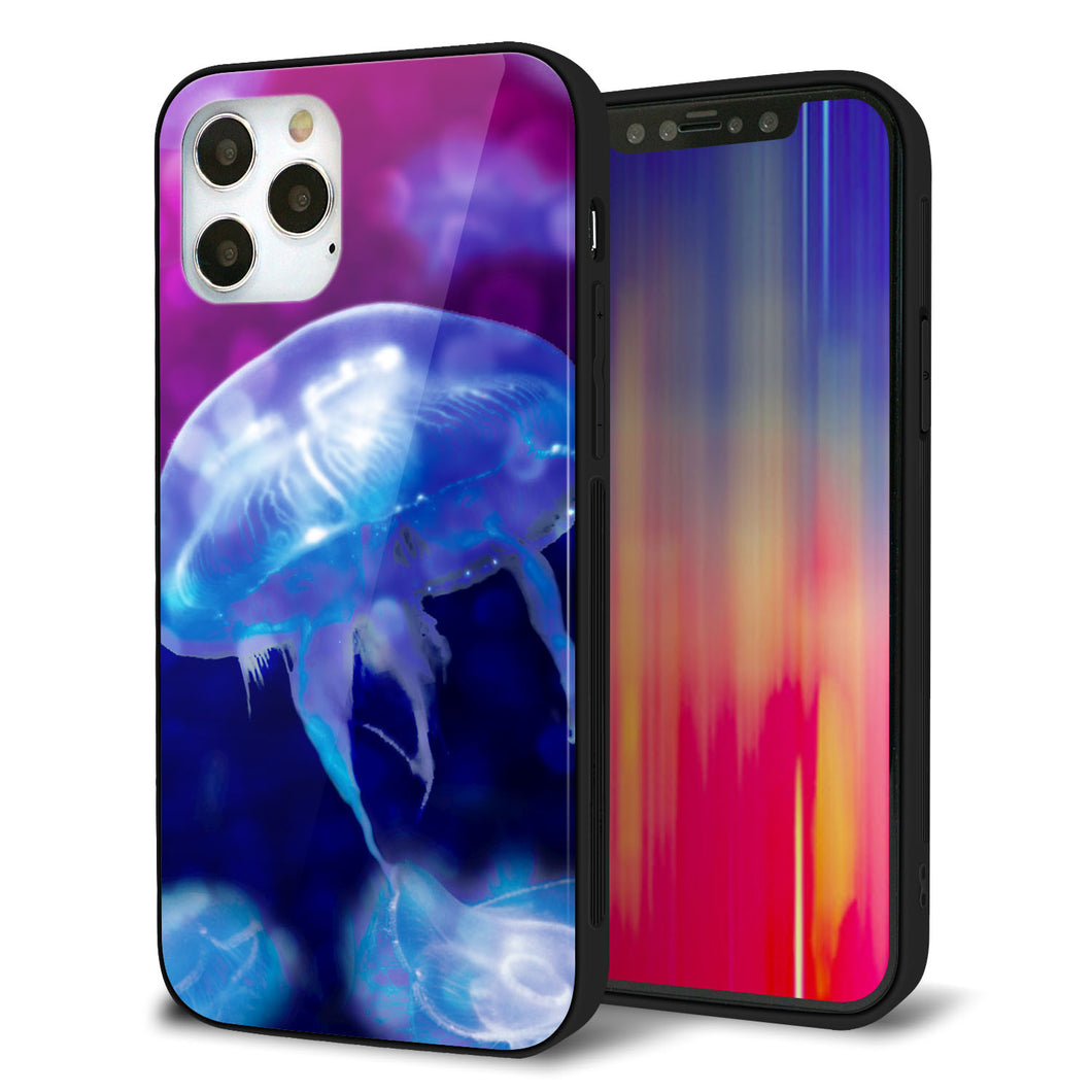 iPhone12 Pro 強化ガラス＆TPUスマホケース ガラプリ【MA934 クラゲハイライト】