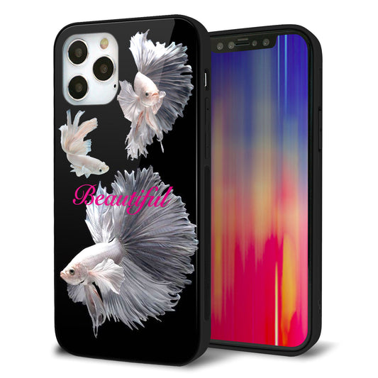 iPhone12 Pro 強化ガラス＆TPUスマホケース ガラプリ【MA957 金魚 B】