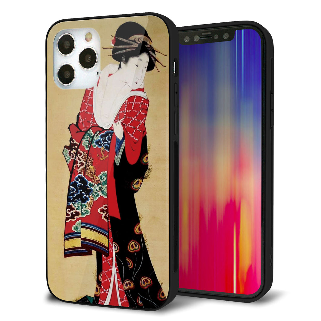 iPhone12 Pro 強化ガラス＆TPUスマホケース ガラプリ【MA965 花魁 A】