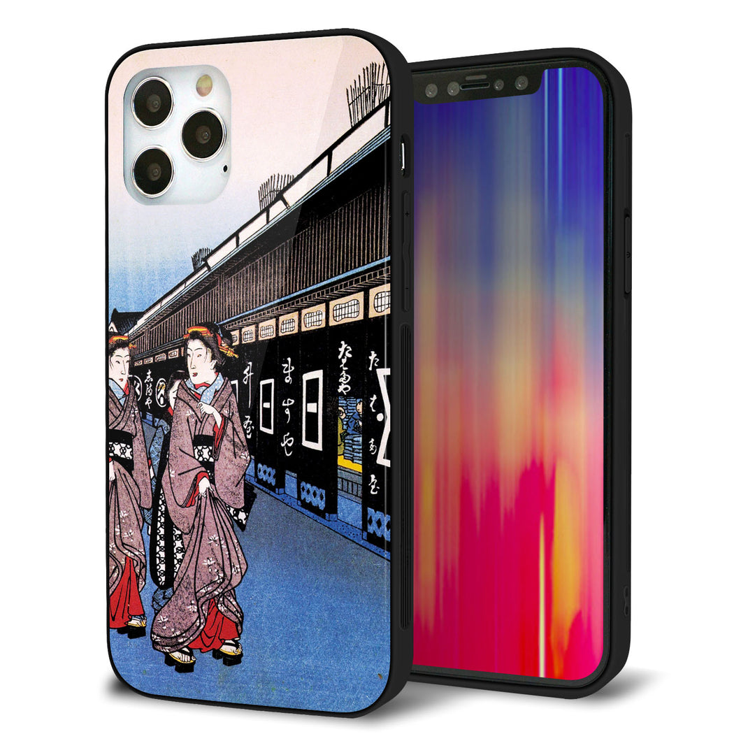 iPhone12 Pro 強化ガラス＆TPUスマホケース ガラプリ【MA966 花魁 B】