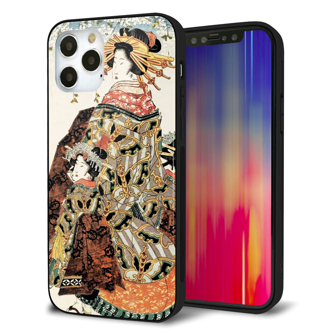 iPhone12 Pro 強化ガラス＆TPUスマホケース ガラプリ【MA967 花魁 C】