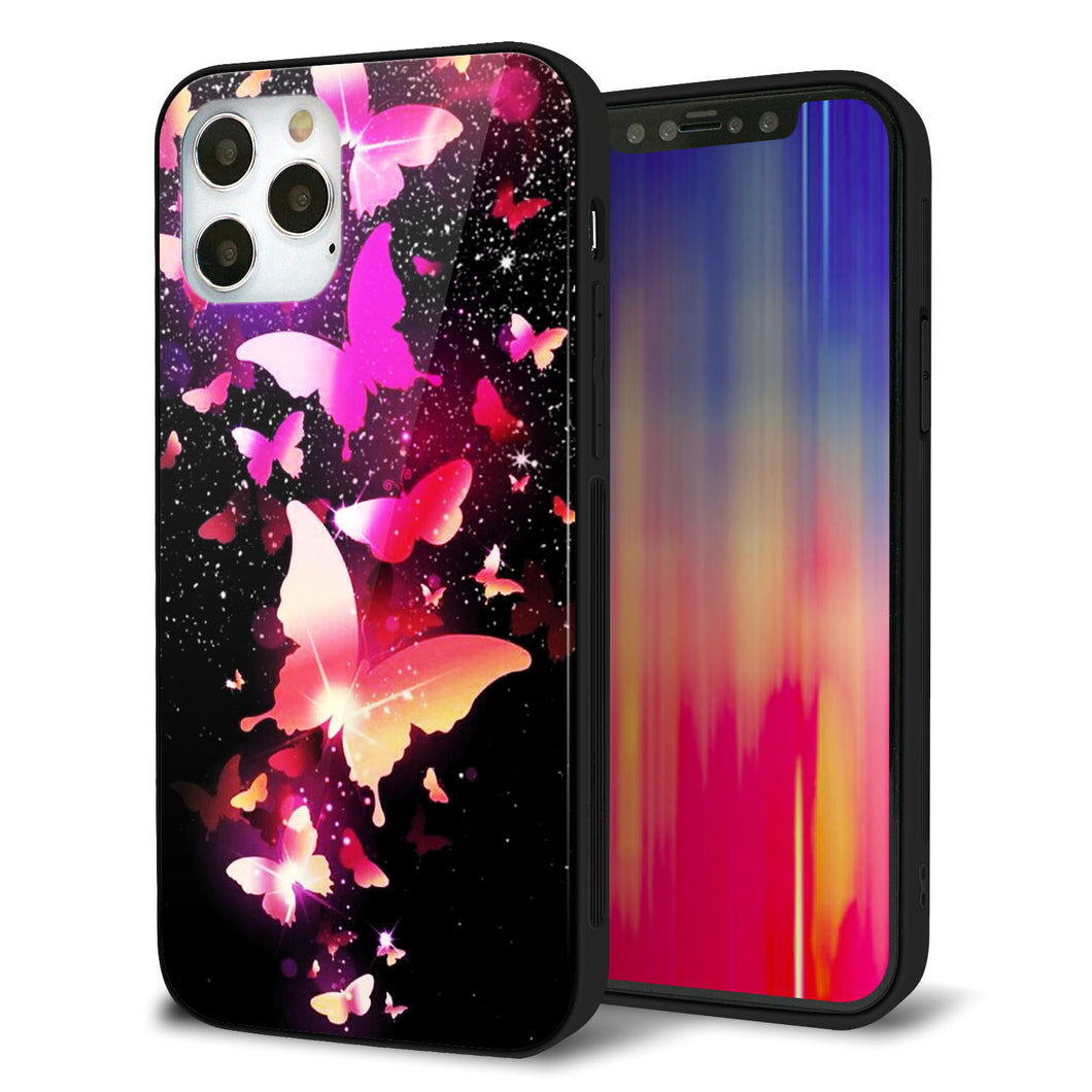 iPhone12 Pro 強化ガラス＆TPUスマホケース ガラプリ【MA991 蝶C】