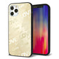 iPhone12 Pro 強化ガラス＆TPUスマホケース ガラプリ【SC840 エンボス風LOVEリンク（ヌーディーベージュ）】
