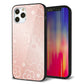 iPhone12 Pro 強化ガラス＆TPUスマホケース ガラプリ【SC843 エンボス風デイジーシンプル（ローズピンク）】