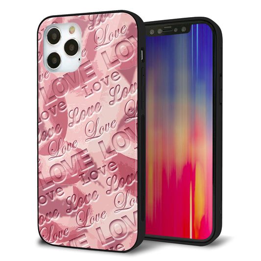 iPhone12 Pro 強化ガラス＆TPUスマホケース ガラプリ【SC844 フラワーヴェルニLOVE（ローズヴェルール）】