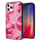 iPhone12 Pro 強化ガラス＆TPUスマホケース ガラプリ【SC847 フラワーヴェルニ花濃いピンク（ローズアンディアン）】