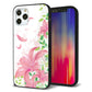 iPhone12 Pro 強化ガラス＆TPUスマホケース ガラプリ【SC849 ユリ（ピンク）】