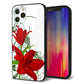 iPhone12 Pro 強化ガラス＆TPUスマホケース ガラプリ【SC850 ユリ（レッド）】