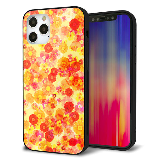 iPhone12 Pro 強化ガラス＆TPUスマホケース ガラプリ【SC867 リバティプリント フルールドパルファン（イエロー）】