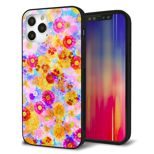 iPhone12 Pro 強化ガラス＆TPUスマホケース ガラプリ【SC870 リバティプリント フルールドパルファン（ブルー）】