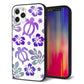 iPhone12 Pro 強化ガラス＆TPUスマホケース ガラプリ【SC878 ハワイアンアロハホヌ（パープル）】