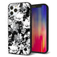 iPhone12 Pro 強化ガラス＆TPUスマホケース ガラプリ【SC913 花柄モノトーン 02】