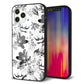 iPhone12 Pro 強化ガラス＆TPUスマホケース ガラプリ【SC914 花柄モノトーン 03】