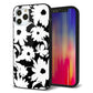 iPhone12 Pro 強化ガラス＆TPUスマホケース ガラプリ【SC915 花柄モノトーン 04】