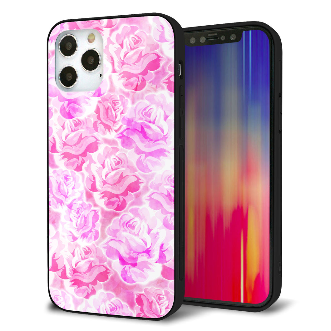 iPhone12 Pro 強化ガラス＆TPUスマホケース ガラプリ【SC928 ローズ ピンク】