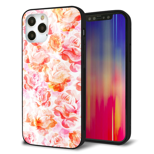 iPhone12 Pro 強化ガラス＆TPUスマホケース ガラプリ【SC930 ローズ レッド】