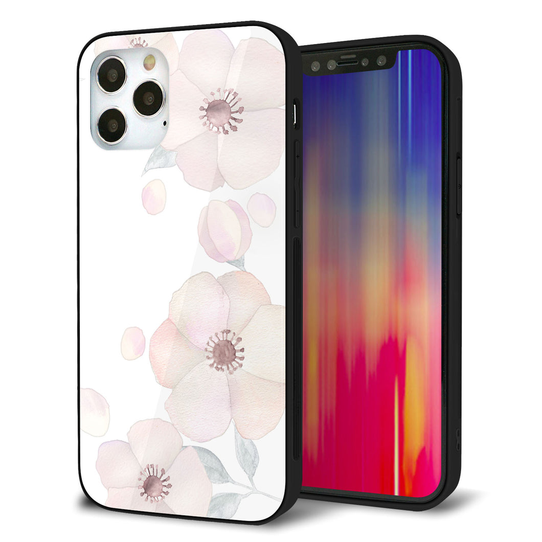 iPhone12 Pro 強化ガラス＆TPUスマホケース ガラプリ【SC948 ドゥ・フルール（ホワイト）】