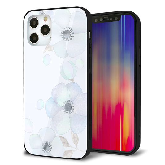 iPhone12 Pro 強化ガラス＆TPUスマホケース ガラプリ【SC951 ドゥ・フルール（エンジェルブルー）】