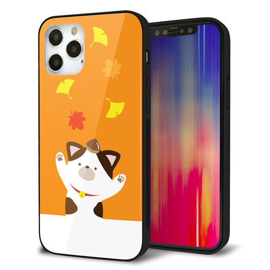 iPhone12 Pro 強化ガラス＆TPUスマホケース ガラプリ【TA018 秋みけ】