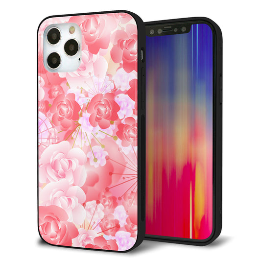 iPhone12 Pro 強化ガラス＆TPUスマホケース ガラプリ【VA817 はんなり色の華】