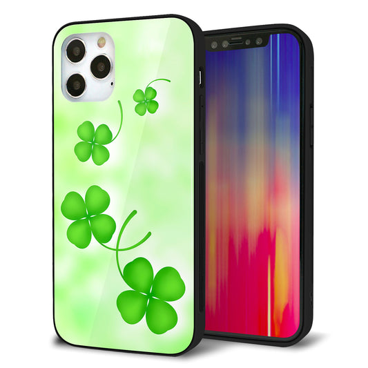 iPhone12 Pro 強化ガラス＆TPUスマホケース ガラプリ【VA819 まいおりる幸運】