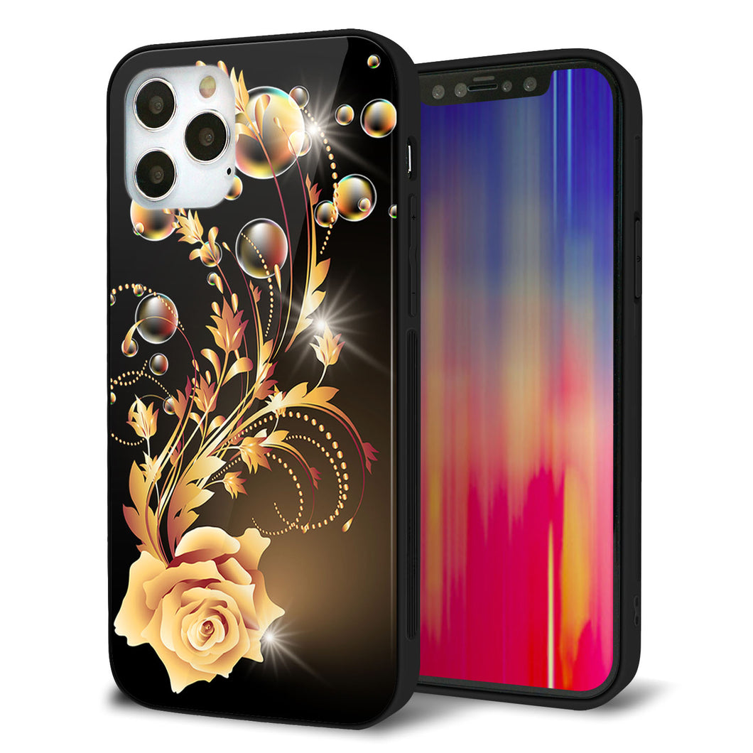iPhone12 Pro 強化ガラス＆TPUスマホケース ガラプリ【VA823 気高きバラ】