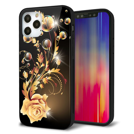 iPhone12 Pro 強化ガラス＆TPUスマホケース ガラプリ【VA823 気高きバラ】
