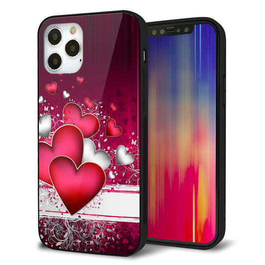 iPhone12 Pro 強化ガラス＆TPUスマホケース ガラプリ【VA835 ハートの息吹】