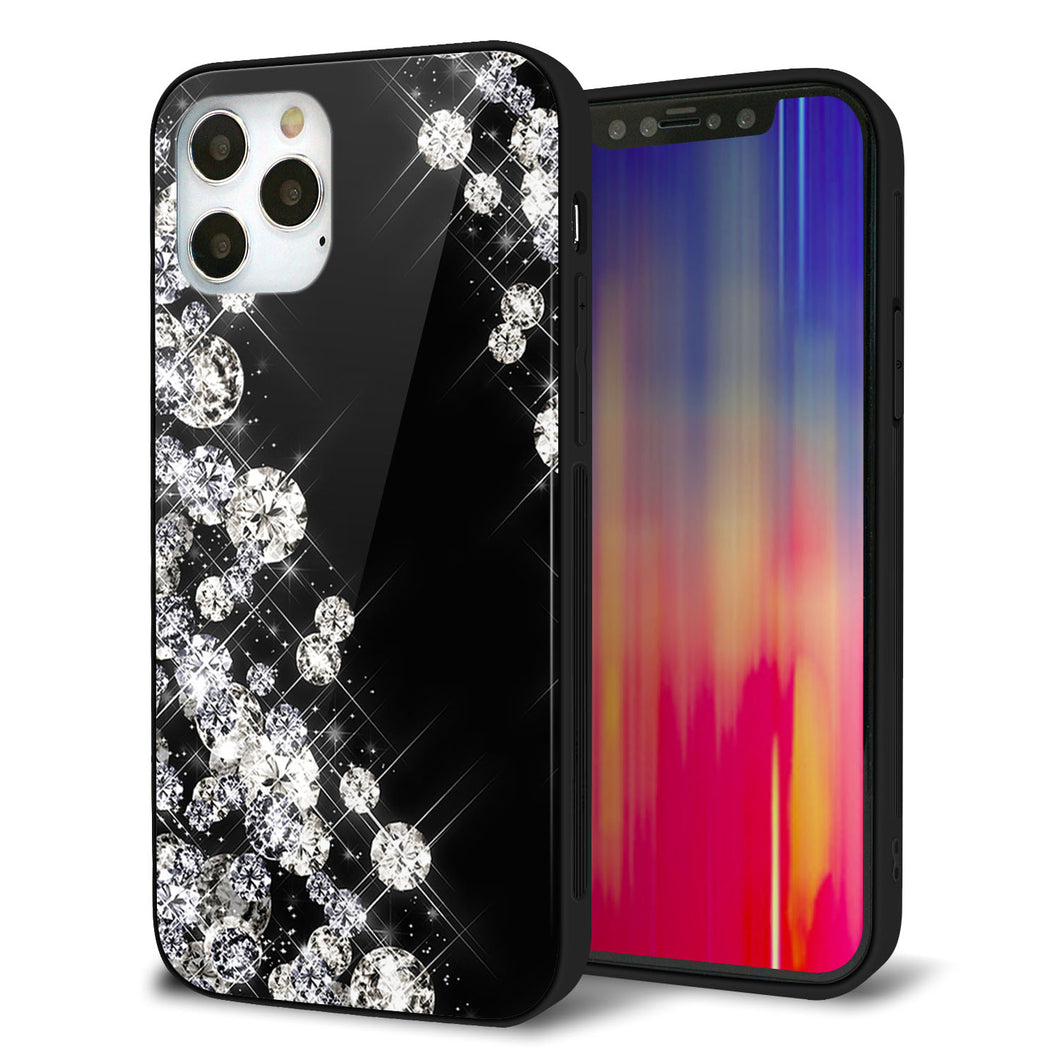 iPhone12 Pro 強化ガラス＆TPUスマホケース ガラプリ【VA871 ダイヤモンドフレーム】
