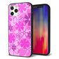iPhone12 Pro 強化ガラス＆TPUスマホケース ガラプリ【VA961 重なり合う花 ピンク】