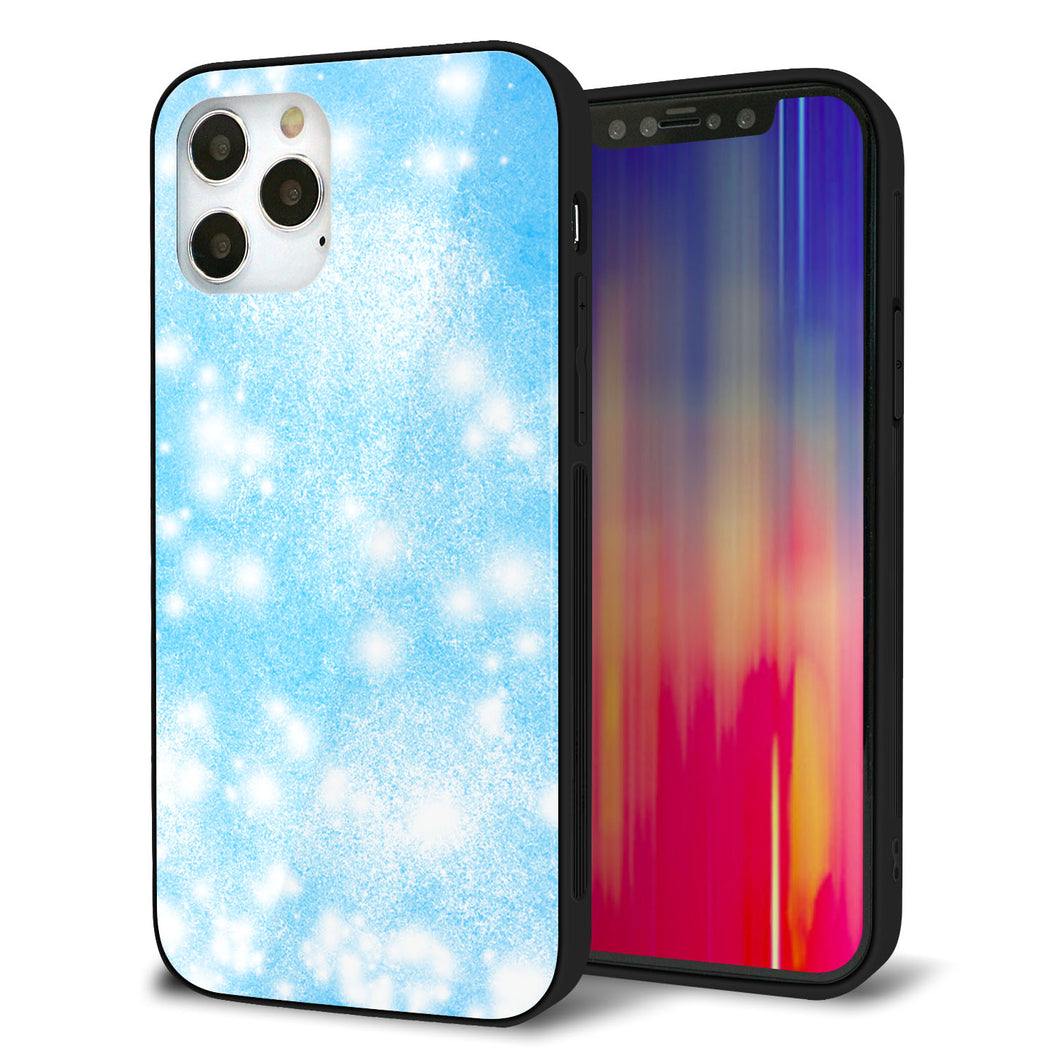 iPhone12 Pro 強化ガラス＆TPUスマホケース ガラプリ【YJ289 デザインブルー】