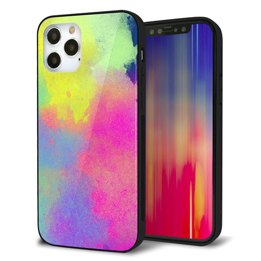 iPhone12 Pro 強化ガラス＆TPUスマホケース ガラプリ【YJ294 デザイン色彩】