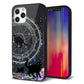 iPhone12 Pro 強化ガラス＆TPUスマホケース ガラプリ【YJ330 魔法陣猫 キラキラ 黒猫】