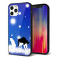iPhone12 Pro 強化ガラス＆TPUスマホケース ガラプリ【YJ335 雪の結晶 はちわれ】