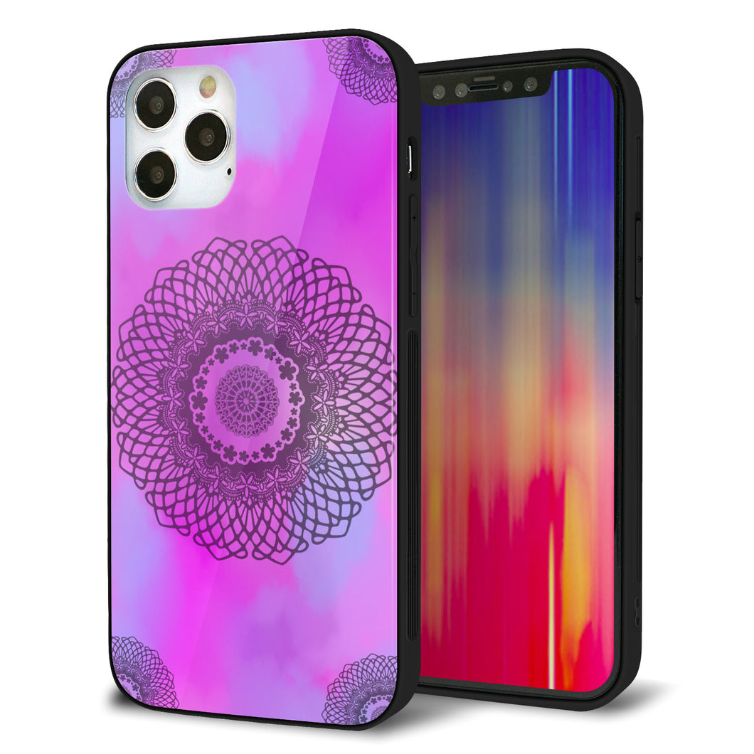 iPhone12 Pro 強化ガラス＆TPUスマホケース ガラプリ【YJ344 レース】