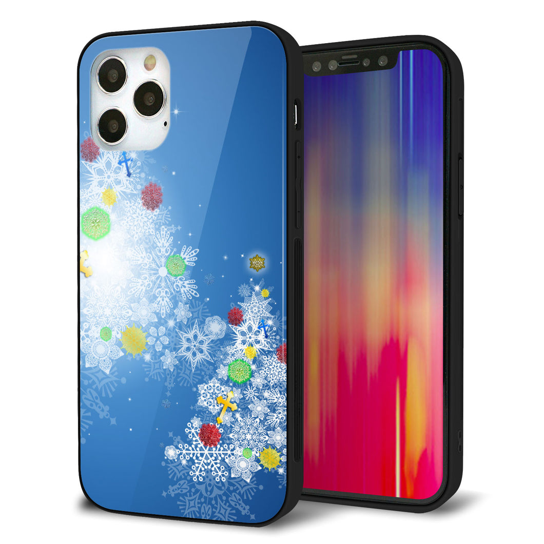 iPhone12 Pro 強化ガラス＆TPUスマホケース ガラプリ【YJ347 クリスマスツリー】
