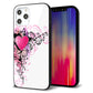 iPhone12 Pro Max 強化ガラス＆TPUスマホケース ガラプリ【007 スタイリッシュハート】