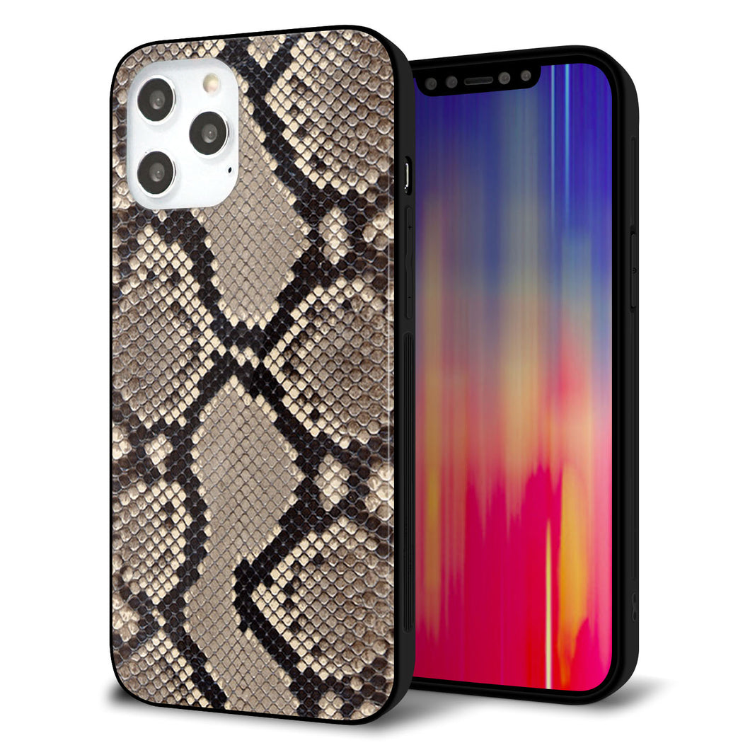 iPhone12 Pro Max 強化ガラス＆TPUスマホケース ガラプリ【049 ヘビ柄】