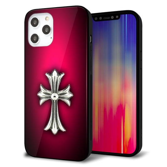 iPhone12 Pro Max 強化ガラス＆TPUスマホケース ガラプリ【249 クロスレッド】