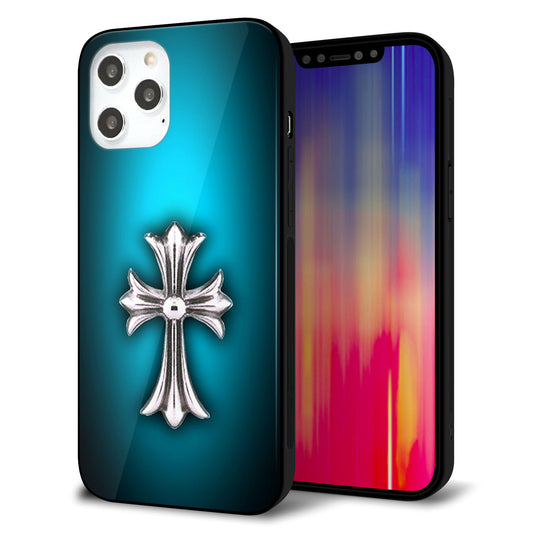 iPhone12 Pro Max 強化ガラス＆TPUスマホケース ガラプリ【334 クロスブルー】