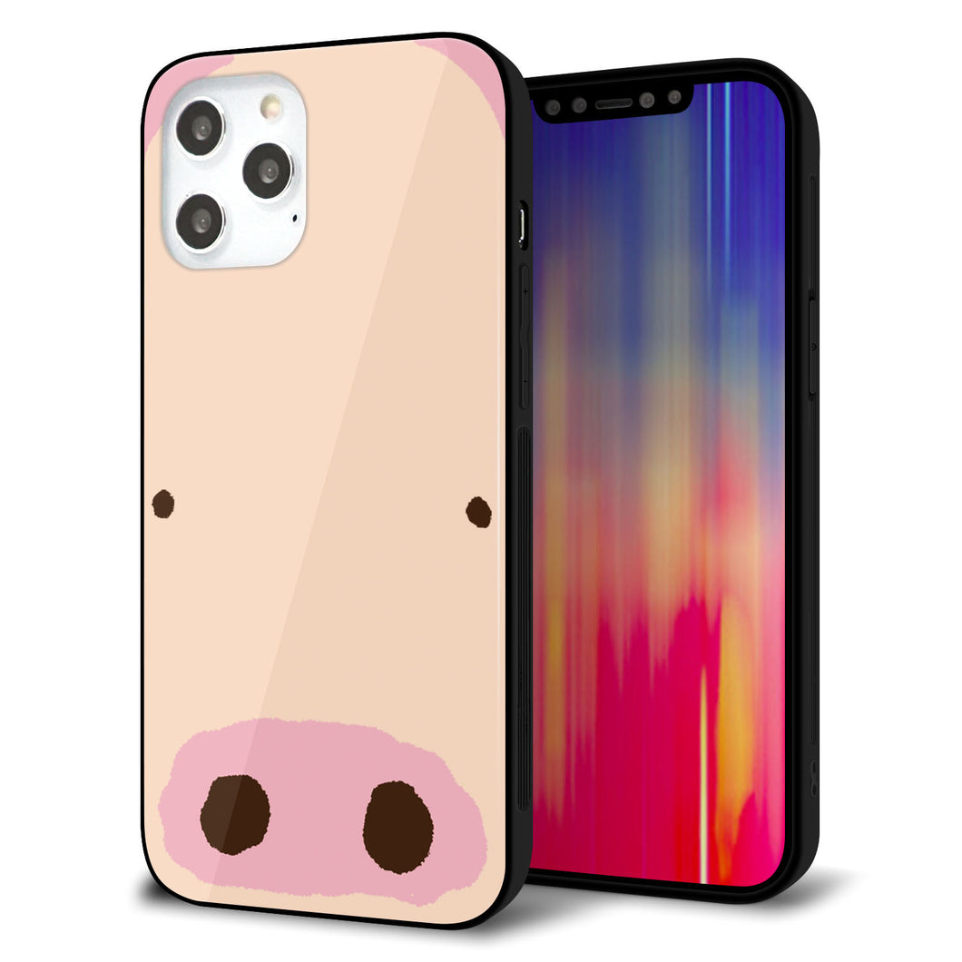 iPhone12 Pro Max 強化ガラス＆TPUスマホケース ガラプリ【353 ぶた】