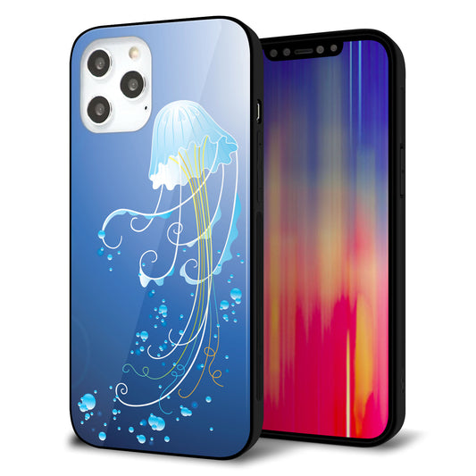 iPhone12 Pro Max 強化ガラス＆TPUスマホケース ガラプリ【362 ジェリーフィシュ】