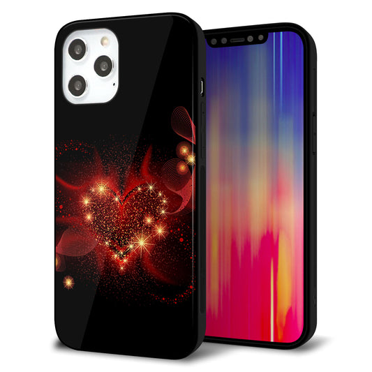 iPhone12 Pro Max 強化ガラス＆TPUスマホケース ガラプリ【382 ハートの創生】
