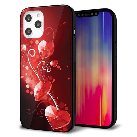 iPhone12 Pro Max 強化ガラス＆TPUスマホケース ガラプリ【385 クリスタルな恋】